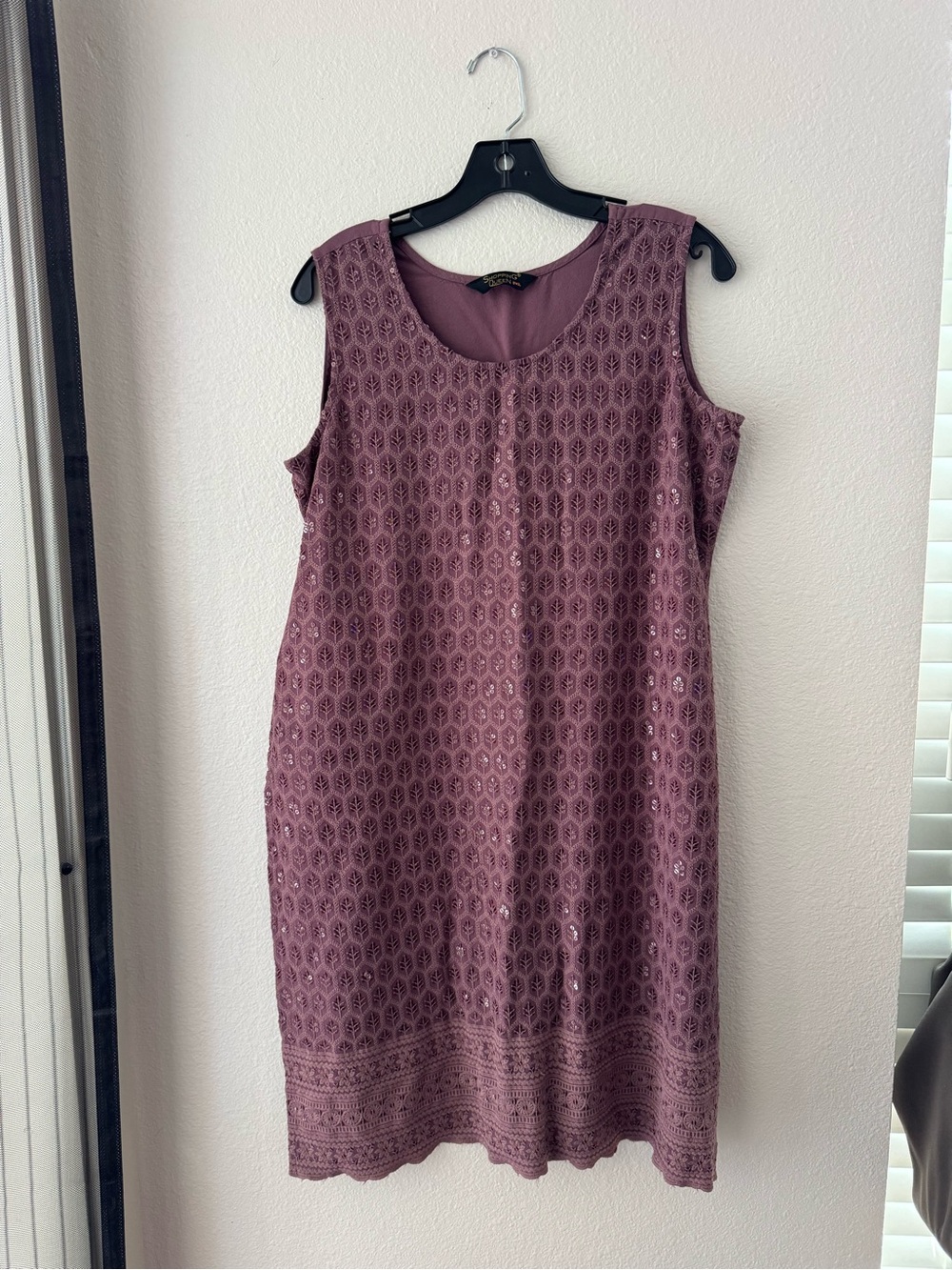 Boho Sleeveless Shift Dress in Dusty Mauve Shopping Queen 3XL